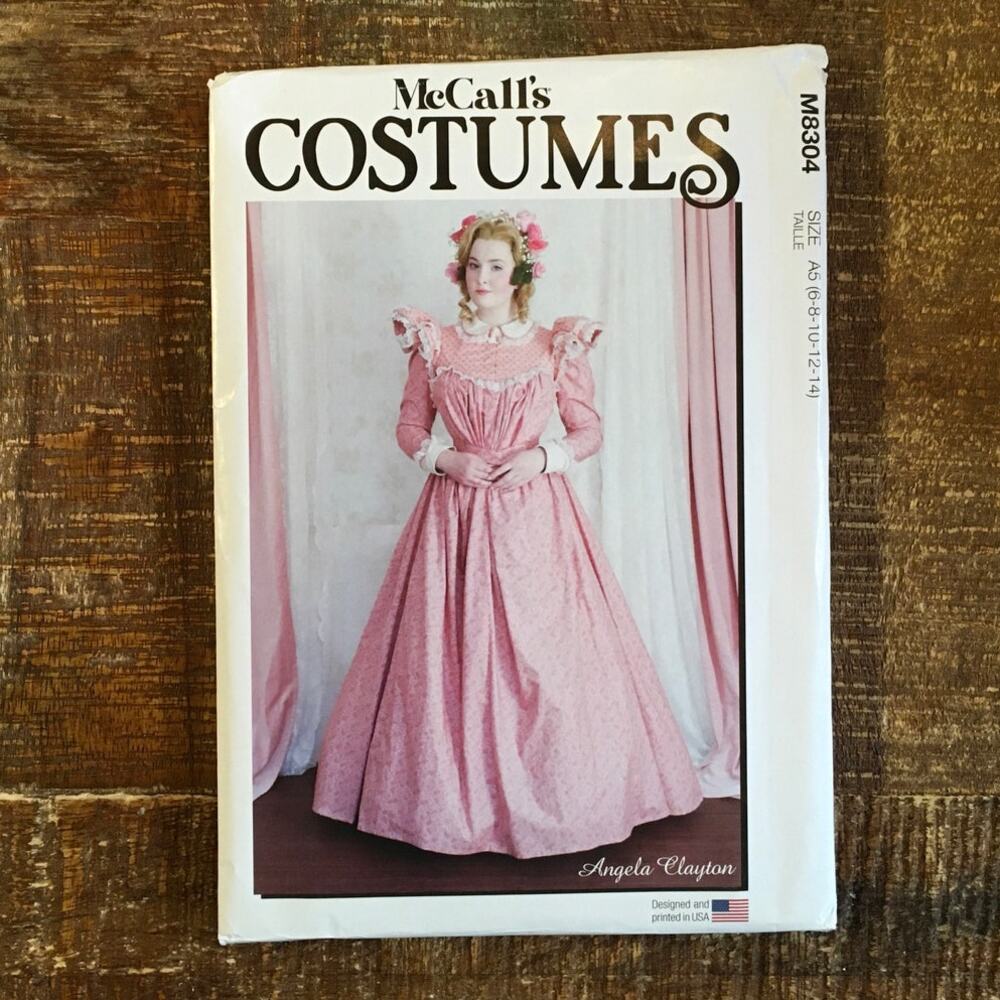 McCalls Sewing Pattern M8304 1890s Tea Dress Historical Costume 6-14 UNCUT